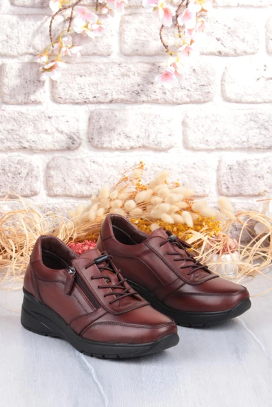 Pepita 9402 Comfort Yumuşak Esnek Kauçuk Kaymaz Taban Hakiki Deri Kadın Ayakkabı - Resim 12