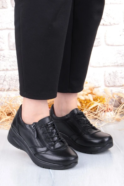 Pepita 9402 Comfort Yumuşak Esnek Kauçuk Kaymaz Taban Hakiki Deri Kadın Ayakkabı - Resim 3