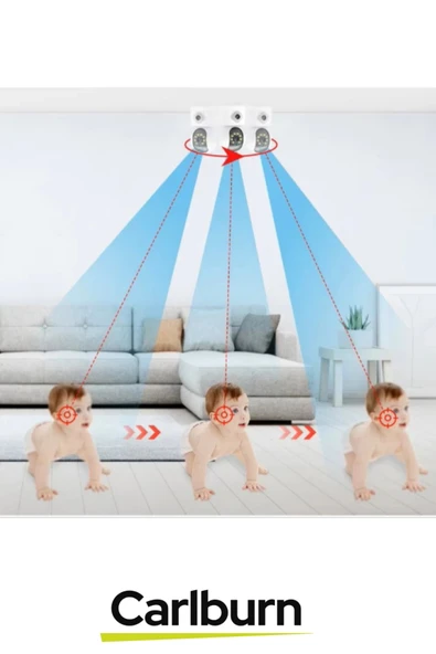 Hareket Algılama Özellikli Çift Yönlü Ses Bulut Depolama 2 MP+2 MP Çift Lensli İç Mekan Wi-Fi Kamera - 3