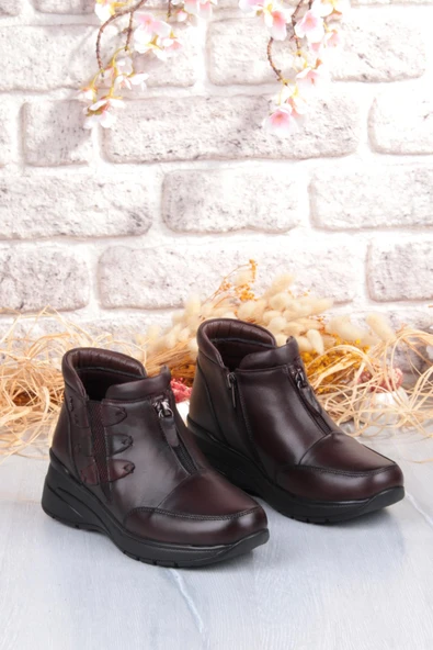 Pepita Z014 Rahat Esnek Kaymaz Taban Yumuşak Hakiki Deri Kadın Bot - Resim 12