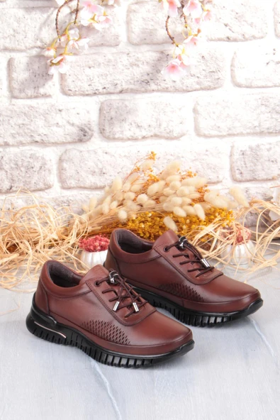 Pepita 9407 Comfort Yumuşak Esnek Kauçuk Kaymaz Taban Hakiki Deri Kadın Ayakkabı - Resim 12