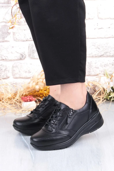 Pepita 9402 Comfort Yumuşak Esnek Kauçuk Kaymaz Taban Hakiki Deri Kadın Ayakkabı - Resim 2