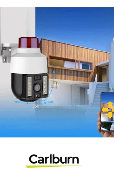 H.265 Sıkıştırma Teknolojisi 3MP HD Çözünürlük Gece Görüşlü Alarmlı Dış Mekan Güvenlik Kamerası - 2