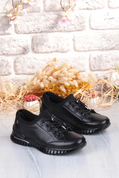 Pepita 9513 Comfort Yumuşak Esnek Kauçuk Kaymaz Taban Hakiki Deri Kadın Ayakkabı - Resim 5