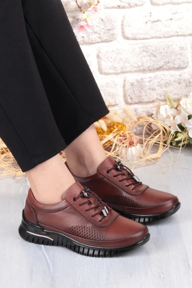 Pepita 9407 Comfort Yumuşak Esnek Kauçuk Kaymaz Taban Hakiki Deri Kadın Ayakkabı - Resim 8