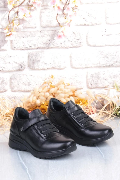 Pepita Z010 Comfort Yumuşak Esnek Kauçuk Kaymaz Taban Hakiki Deri Kadın Ayakkabı - Resim 5