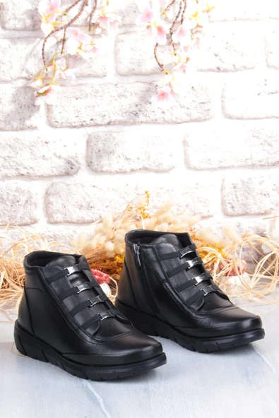 Pepita Z396 Rahat Esnek Kaymaz Taban Yumuşak Hakiki Deri Kadın Bot - Resim 5