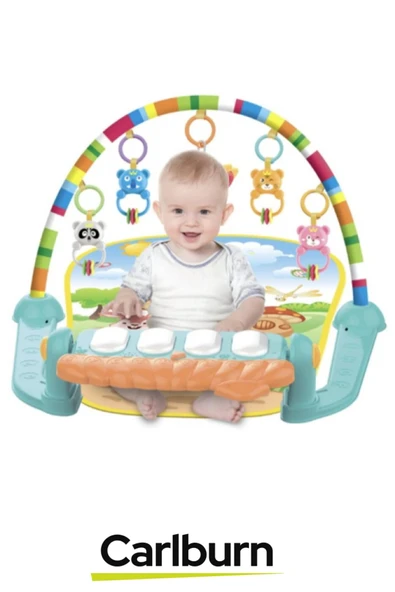 Özel Üretim Yumuşak Zemin Asılabilir Oyuncak Alanı Pilli Bebek Çocuk Piyanolu Mantar Oyun Halısı - 5