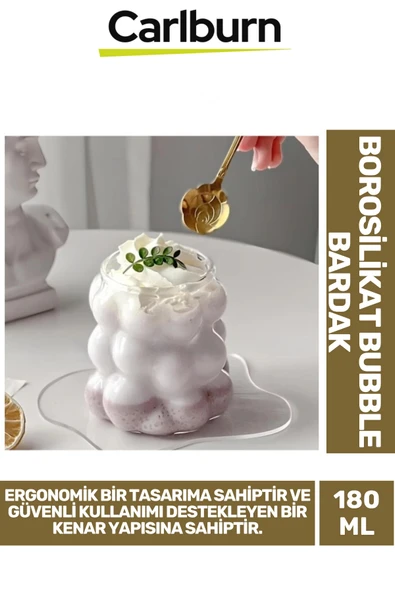 Özel Üretim Şeffaf İnce Isıya Karşı Dirençli Çay Kahve Su Dayanıklı Borosilikat Bubble Bardak