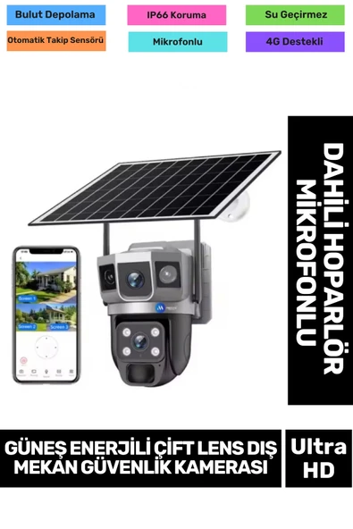 Online CCTV PTZ Kontrol Hareket Algılama Teknoloji 8000 mAh Güneş Enerji Dış Mekan Güvenlik Kamera