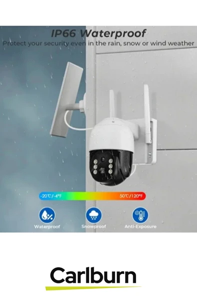 360° Dönen PTZ Kontrol Hareket Algılama Teknolojisi 8000 mAh Güneş Enerji Dış Mekan Güvenlik Kamera - 4