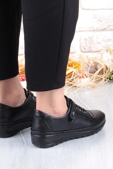 Pepita 7666 Comfort Yumuşak Esnek Kauçuk Kaymaz Taban Hakiki Deri Kadın Ayakkabı - Resim 4