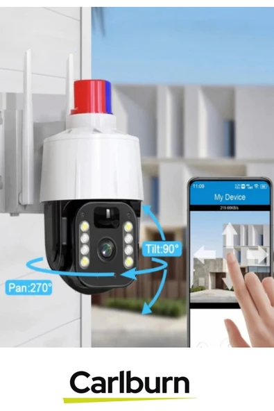 IP66 Suya Karşı Koruma Renkli Gece Görüşlü Güneş Enerjili Alarmlı Çakarlı Dış Mekan Güvenlik Kamera - 2