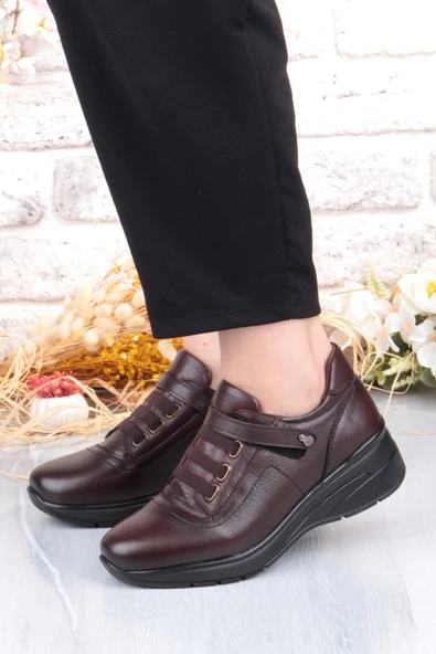 Pepita Z010 Comfort Yumuşak Esnek Kauçuk Kaymaz Taban Hakiki Deri Kadın Ayakkabı - Resim 9