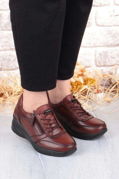 Pepita 9402 Comfort Yumuşak Esnek Kauçuk Kaymaz Taban Hakiki Deri Kadın Ayakkabı - Resim 10