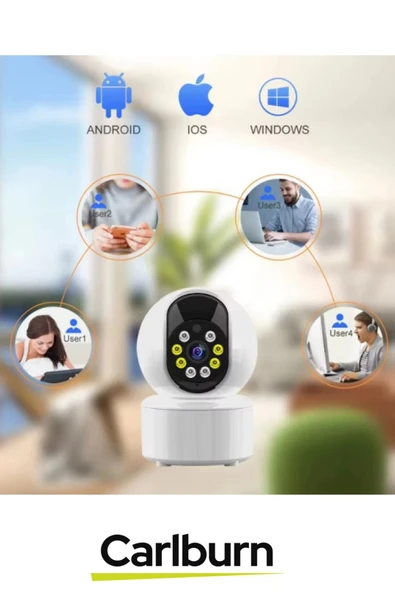 Çift Yönlü Dinleme Konuşma Gece Görüş 360 Derece Panoramik Uygulama Destek Wi-Fi Ev Güvenlik Kamera - 3