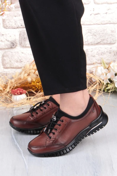 Pepita 9513 Comfort Yumuşak Esnek Kauçuk Kaymaz Taban Hakiki Deri Kadın Ayakkabı - Resim 9