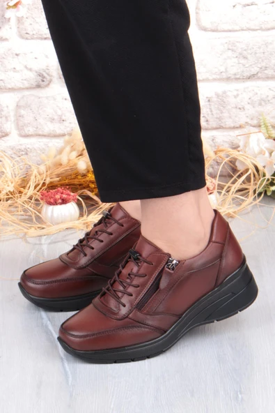 Pepita 9402 Comfort Yumuşak Esnek Kauçuk Kaymaz Taban Hakiki Deri Kadın Ayakkabı - Resim 9