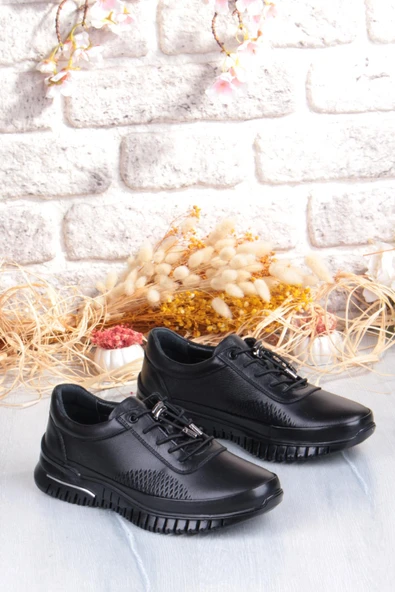 Pepita 9407 Comfort Yumuşak Esnek Kauçuk Kaymaz Taban Hakiki Deri Kadın Ayakkabı - Resim 5