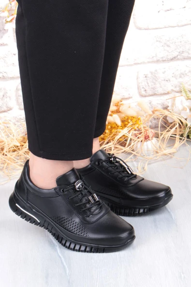 Pepita 9407 Comfort Yumuşak Esnek Kauçuk Kaymaz Taban Hakiki Deri Kadın Ayakkabı - Resim 3