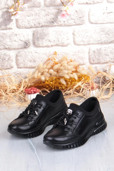 Pepita 9513 Comfort Yumuşak Esnek Kauçuk Kaymaz Taban Hakiki Deri Kadın Ayakkabı - Resim 6