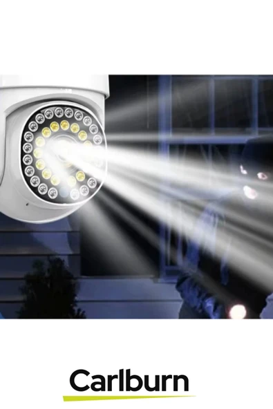 360° Panoramik Görüş Açı Hareket Algılama Sensörlü Suya Dayanıklı Gece Görüş Dış Mekan Wi-Fi Kamera - 3