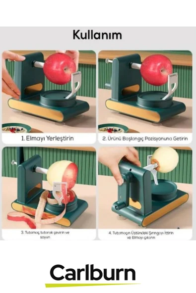 Özel Üretim Ergonomik Yapılı Pratik Vakumlu Kaymaz Meyve Sebze Soyma Makinesi - 3