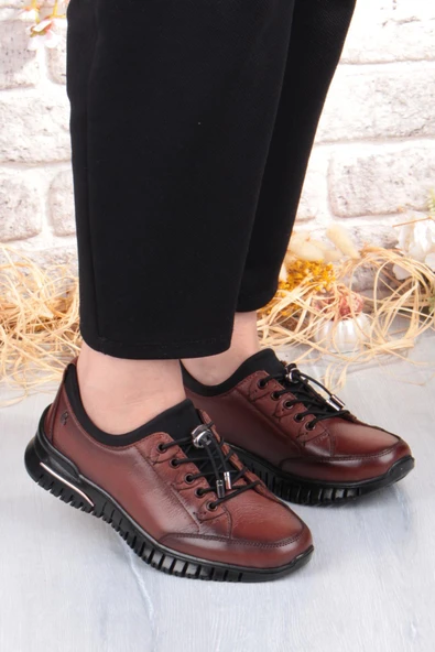 Pepita 9513 Comfort Yumuşak Esnek Kauçuk Kaymaz Taban Hakiki Deri Kadın Ayakkabı - Resim 10