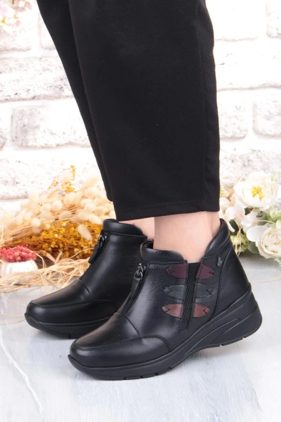 Pepita Z014 Rahat Esnek Kaymaz Taban Yumuşak Hakiki Deri Kadın Bot - Resim 2