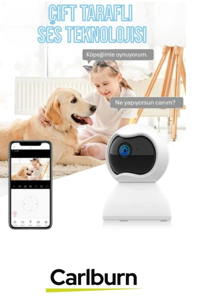 Dahili Mikrofon Hoparlör Gece Görüşlü Yüksek Çözünürlüklü Çift Taraflı Ses Özellikli Wi-Fi Kamera - 2