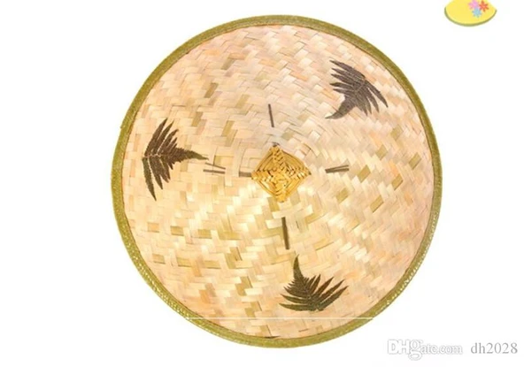 Naturel Renk Cambodia Kamboçyalı Vietnam Şapkası PVC Hasır - Resim 3