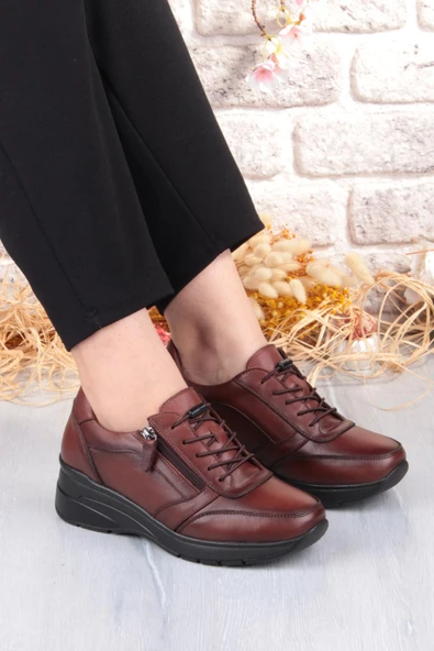 Pepita 9402 Comfort Yumuşak Esnek Kauçuk Kaymaz Taban Hakiki Deri Kadın Ayakkabı - Resim 8