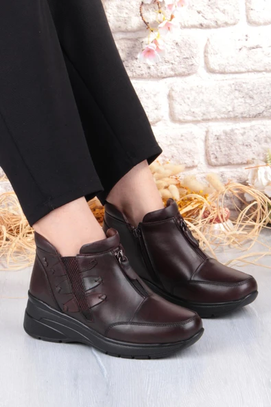 Pepita Z014 Rahat Esnek Kaymaz Taban Yumuşak Hakiki Deri Kadın Bot - Resim 8