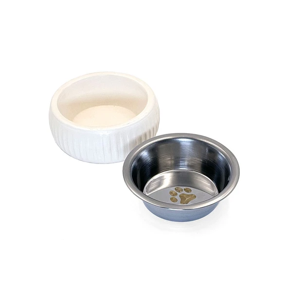 Mikopet Organik Seramik Mama Kabı Beyaz - Resim 2