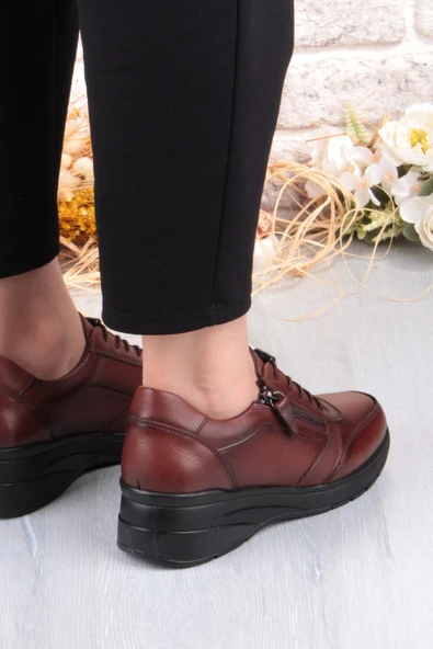 Pepita 9402 Comfort Yumuşak Esnek Kauçuk Kaymaz Taban Hakiki Deri Kadın Ayakkabı - Resim 11