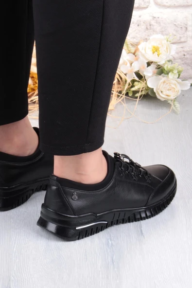 Pepita 9513 Comfort Yumuşak Esnek Kauçuk Kaymaz Taban Hakiki Deri Kadın Ayakkabı - Resim 4