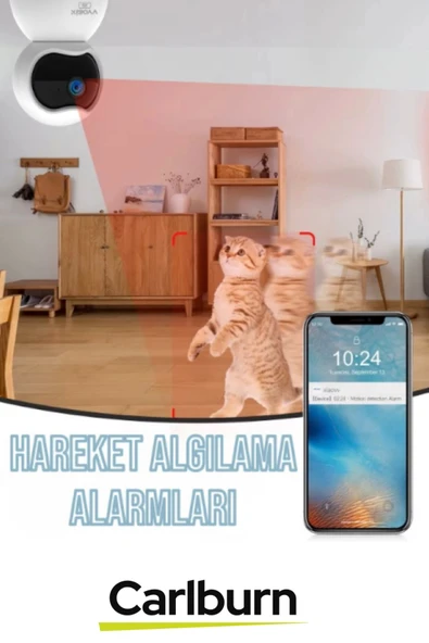 Dahili Mikrofon Hoparlör Gece Görüşlü Yüksek Çözünürlüklü Çift Taraflı Ses Özellikli Wi-Fi Kamera - 3