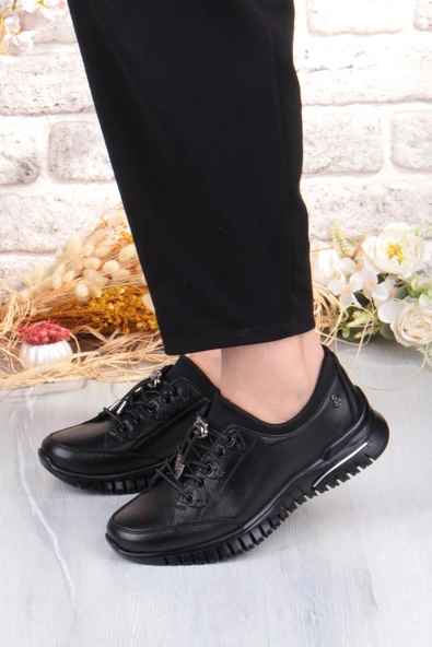 Pepita 9513 Comfort Yumuşak Esnek Kauçuk Kaymaz Taban Hakiki Deri Kadın Ayakkabı - Resim 2