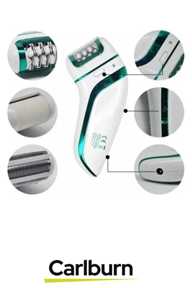 Premium Yüz Bacak Koltuk Altı Bikini Bölgesi Şarjlı Ergonomik Profesyonel 3 Başlıklı Epilasyon Aleti - 2