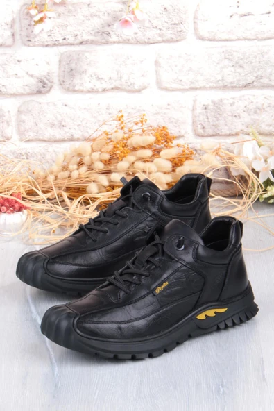 Pepita 1040 Rahat Lastik Bağçıklı Kauçuk Taban Nubuk Hakiki Deri Erkek Ayakkabı - Resim 3