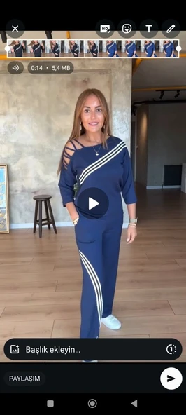 Kadın Fakir Kollu Omuz Dekolteli çapraz Ribana Detay Bluz Ve Pantolon Ikili Takım - Resim 5