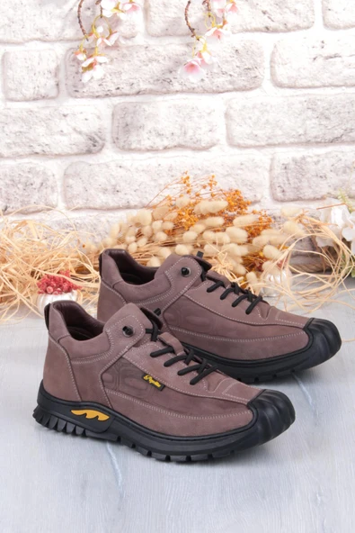 Pepita 1040 Rahat Lastik Bağçıklı Kauçuk Taban Nubuk Hakiki Deri Erkek Ayakkabı - Resim 7