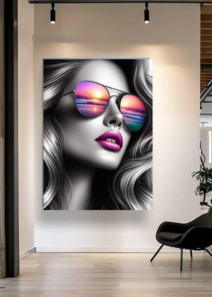 Kadın Portre Kanvas Tablo Modern Duvar Dekorasyonu Sanatsal Tasarım