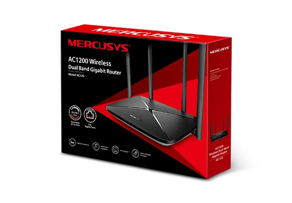 Mercusys AC12G AC1200 Kablosuz Çift Bantlı Gigabit Router Beamforming, All-in-one Router - Resim 4