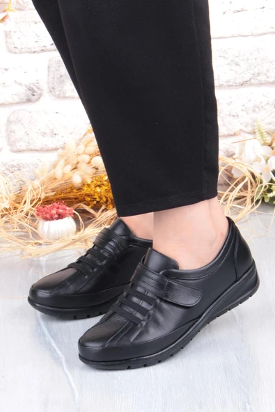 Pepita 7679 Comfort Yumuşak Esnek Kauçuk Kaymaz Taban Hakiki Deri Kadın Ayakkabı - Resim 2