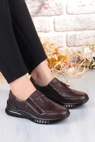 Pepita Z006 Comfort Yumuşak Esnek Kauçuk Kaymaz Taban Hakiki Deri Kadın Ayakkabı - Resim 8