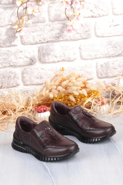 Pepita Z006 Comfort Yumuşak Esnek Kauçuk Kaymaz Taban Hakiki Deri Kadın Ayakkabı - Resim 12