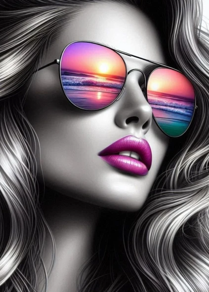 Kadın Portre Kanvas Tablo Modern Duvar Dekorasyonu Sanatsal Tasarım - 2