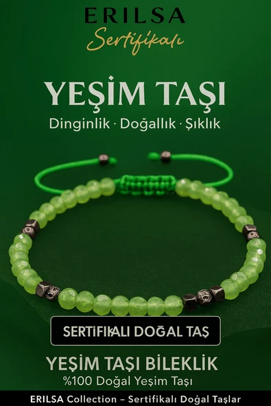 Sertifikalı Fasetli Terahertz Yeşim Doğal Taş Bileklik İnce Model – Zarif ve Şık Tasarım ürün görseli
