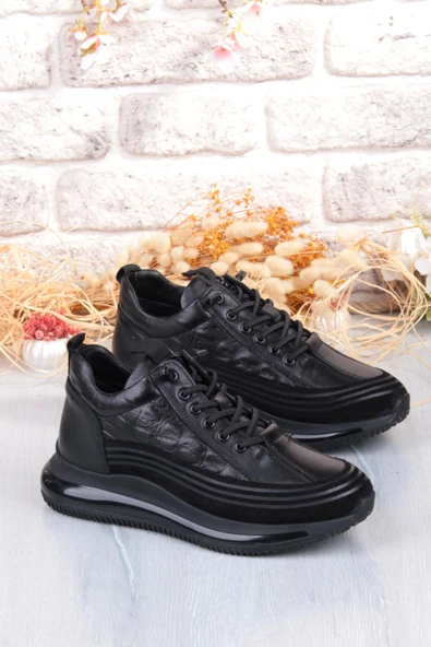 Pepita E053 Rahat Lastik Bağçıklı Kalın Air Taban Taban Hakiki Deri Erkek Ayakkabı ürün görseli